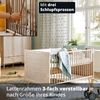KHG Kinderbett hell-braun modern Eiche-Optik, Babybett aus Holzwerkstoff Rattan-Optik, höhenverstellbar, Liegefläche 140x70 cm Gestell aus Massivholz - 143 x 84 x 76 cm (B/H/T) Bild 5