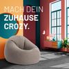 Lumaland 'Interior Line' 2-in-1 Sitzsack, Runder Komfort für drinnen, 300l, 120 x 80 x 75 cm, Hellgrau Bild 3