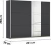 rauch Kleiderschrank; Schwebetürenschrank KRONACH, 2-türig, 1 Spiegeltüre, Graumetallic, 261 x 210 x 59xcm Bild 4