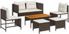 vidaXL Gartensofa-set mit Kissen 6 pcs Braun und Creme Poly-Rattan 4104701 Bild 2