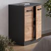 Küchenschrank für Dachschrägen R-Line Goldkraft Eiche 60 cm ohne Schräge mit 2 Türen Vicco Bild 4