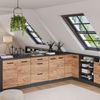 Küchenschrank für Dachschrägen R-Line Goldkraft Eiche 60 cm ohne Schräge mit 2 Türen Vicco Bild 5