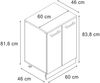Küchenschrank für Dachschrägen R-Line Goldkraft Eiche 60 cm ohne Schräge mit 2 Türen Vicco Bild 2