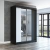 Schwebetürenschrank NEO 2-türig Schrank 180 cm (mit Spiegel) Farbe: Schwarz , weiß Bild 2