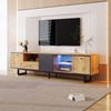 Lowboard, Wohnzimmer-TV-Schrank mit LED-Lichteffekt, Glastrennwand, Pufferscharnier, farblich passendes Design Bild 5