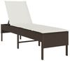 vidaXL Sonnenliege mit Auflage Braun 55x200x44 cm Poly Rattan 4104101 Bild 2