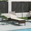 vidaXL Sonnenliege mit Auflage Braun 55x200x44 cm Poly Rattan 4104101 Bild 3
