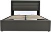 Merax Hydraulisch Stauraumbett mit LED-Beleuchtungsleiste, Doppelbett Polsterbett 140x200cm, Funktionsbett, Grau (Mit Matratze), grau Bild 2
