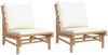 vidaXL Gartenstühle 2 Stk. mit Cremeweißen Kissen Bambus 363455 Bild 2