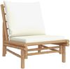 vidaXL Gartenstühle 2 Stk. mit Cremeweißen Kissen Bambus 363455 Bild 3