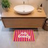 OnlyWow Badematte Modern - Hallo - Orange, Höhe 10 mm, Polyester, Rechteckig, Badezimmerteppich, Badteppich, Rutschfest, Badvorleger, Waschbar Bild 2