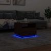 Couchtisch, Sofatisch mit LED-Leuchten Braun Eichen-Optik 50x49x40 cm Bild 5