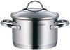 WMF "Transtherm" Topfset 9 tlg, Edelstahl Töpfe-Set, Induktion geeignet, Kochtopf mit Deckel Ø 16,20 und 24 cm, Bratentopf mit Deckel Ø 20 cm, Stieltopf Ø 16 cm, Kochtöpfe-Set, silber poliert Bild 2