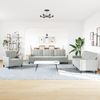 vidaXL 4-tlg. Sofagarnitur mit Kissen Hellgrau Samt 3278441 Bild 3