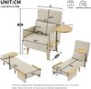Merax 3-in-1-Umbausessel mit Schlaffunktion,mit Holztablett, gepolsterter Klappsessel, Polstersitz, Loungesessel, Einzelbett, Beige Bild 4