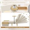Merax 3-in-1-Umbausessel mit Schlaffunktion,mit Holztablett, gepolsterter Klappsessel, Polstersitz, Loungesessel, Einzelbett, Beige Bild 3
