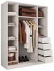 Masseno Schwebetürenschrank PINA 150 cm Kleiderschrank mit Spiegel 3 Türen Kaschmir Bild 3