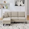 Ecksofa mit Cordstoff, modularem Design & Chaiselongue, 166 x 118 x 77 cm, Hellgrau Bild 3