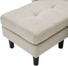 Ecksofa mit Cordstoff, modularem Design & Chaiselongue, 166 x 118 x 77 cm, Hellgrau Bild 5