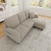 Ecksofa mit Cordstoff, modularem Design & Chaiselongue, 166 x 118 x 77 cm, Hellgrau Bild 2