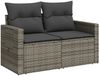 vidaXL Gartensofa 2-Sitzer mit Kissen Grau Poly Rattan 366141 Bild 2