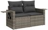 vidaXL Gartensofa 2-Sitzer mit Kissen Grau Poly Rattan 366141 Bild 4