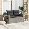 vidaXL Gartensofa 2-Sitzer mit Kissen Grau Poly Rattan 366141 Bild 3