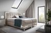 Boxspringbett Schlafzimmerbett 180x200cm AMORE Nr. 2 Beige inkl. LED-Beleuchtung Bild 4