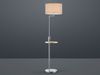 LED Stehleuchte Silber matt mit Stoffschirm, Ablagetisch & USB Anschluss, 160cm Bild 3