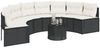 vidaXL Gartensofa mit Kissen Halbrund Schwarz Poly-Rattan 3318522 Bild 3