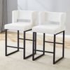 2er-Set Barhocker B 43 x T 49 x H 91,4 cm aus PU-Leder und Metall, weiß/schwarz Bild 3