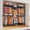 Klyvvo Kleiderständer Offener Kleiderschrank, Garderobenständer aus Metall, (1 St), mit 8 Höhenverstellbaren Regalböden, 5 Kleiderstangen & 1 Schublade Bild 2