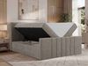 Boxspringbett INERO DUO, Doppelbett mit Multipocket-Matratze H3, Boxspringbett mit Stauraum, gestepptes Kopfteil - 140x200 - Greige Stukture - Topper T25 Bild 4