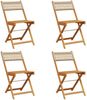 vidaXL Gartenstühle 4 Stk. Klappbar Beige Poly Rattan & Massivholz 3214598 Bild 2