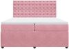 vidaXL Boxspringbett mit Matratze Rosa 200x200 cm Samt 3292447 Bild 4