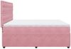 vidaXL Boxspringbett mit Matratze Rosa 200x200 cm Samt 3292447 Bild 5