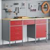 vidaXL Werkbank mit Schubladen 3 pcs Rot Ingenieure Holz und Stahl 3321379 Bild 1