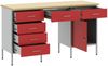 vidaXL Werkbank mit Schubladen 3 pcs Rot Ingenieure Holz und Stahl 3321379 Bild 3
