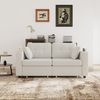 2-Sitzer-Sofa aus Chenille mit USB-Anschlüssen, Getränkehaltern und Stauraum, 172 x 75 x 82 cm, beige Bild 2