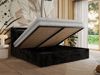 Polsterbett GOLD 5 CLASSIC 200 x 200 cm mit LED-Beleuchtung & Bettkasten, Doppelbett inkl. Lattenrost, Metall-Lift-System & Stauraum, Foam Matratze - Schwarz Plüsch - MIRO LUX Bild 3