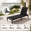 ONDIS24 Gartenliege Sonnenliege Sirolo anthrazit Rattanoptik aus UV-beständigem Kunststoff, 1 St, 60 x 186 x 29 cm mit verstellbarer Rückenlehne für Terrasse & Pool Bild 3