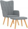 vidaXL Relaxsessel mit Hocker Hellgrau Stoff [327534] Bild 2