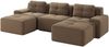 Modulares Sofa aus Cord mit flexiblem Moduldesign, braun Bild 5