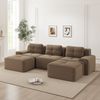 Modulares Sofa aus Cord mit flexiblem Moduldesign, braun Bild 3