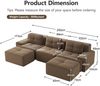 Modulares Sofa aus Cord mit flexiblem Moduldesign, braun Bild 4