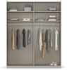 rauch Quadra, Kleiderschrank, Schiebetürenschrank, 2-türig, mit Glasfront, mit 2 Kleiderstangen und 4 Einlegeböden, Farbe Grau metallic/Glas Basalt, BxHxT 181x229x62cm Bild 5