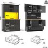 Merax 180cm Hochwertiger Hochschrank mit LED-Beleuchtung und App-Steuerung, Wohnzimmerschrank mit 4 Türen & 5 Schubladen, Küchenvitrine mit Musik-Lichtfunktion & Kippschutz, Schwarz Bild 4