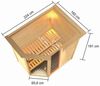 Karibu Sauna Jada mit Dachkranz + 9kW Saunaofen mit ext. Steuerung Bild 5