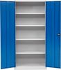 Furni24 Aktenschrank,mit 5 Fächern,fertig montiert,195x92x42cm,Stahlflügeltürschrank,Abschließbarer Spind,blau Bild 2