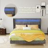 Modern Minimalist Upholstered Bed with Soft LED-Integrated Headboard, 160x200 cm, Grey, Multifunctional Bedroom Furniture, Low-Profile Non-Storage Base (Without Gas Lift), Mattress Not Included. Bild 4